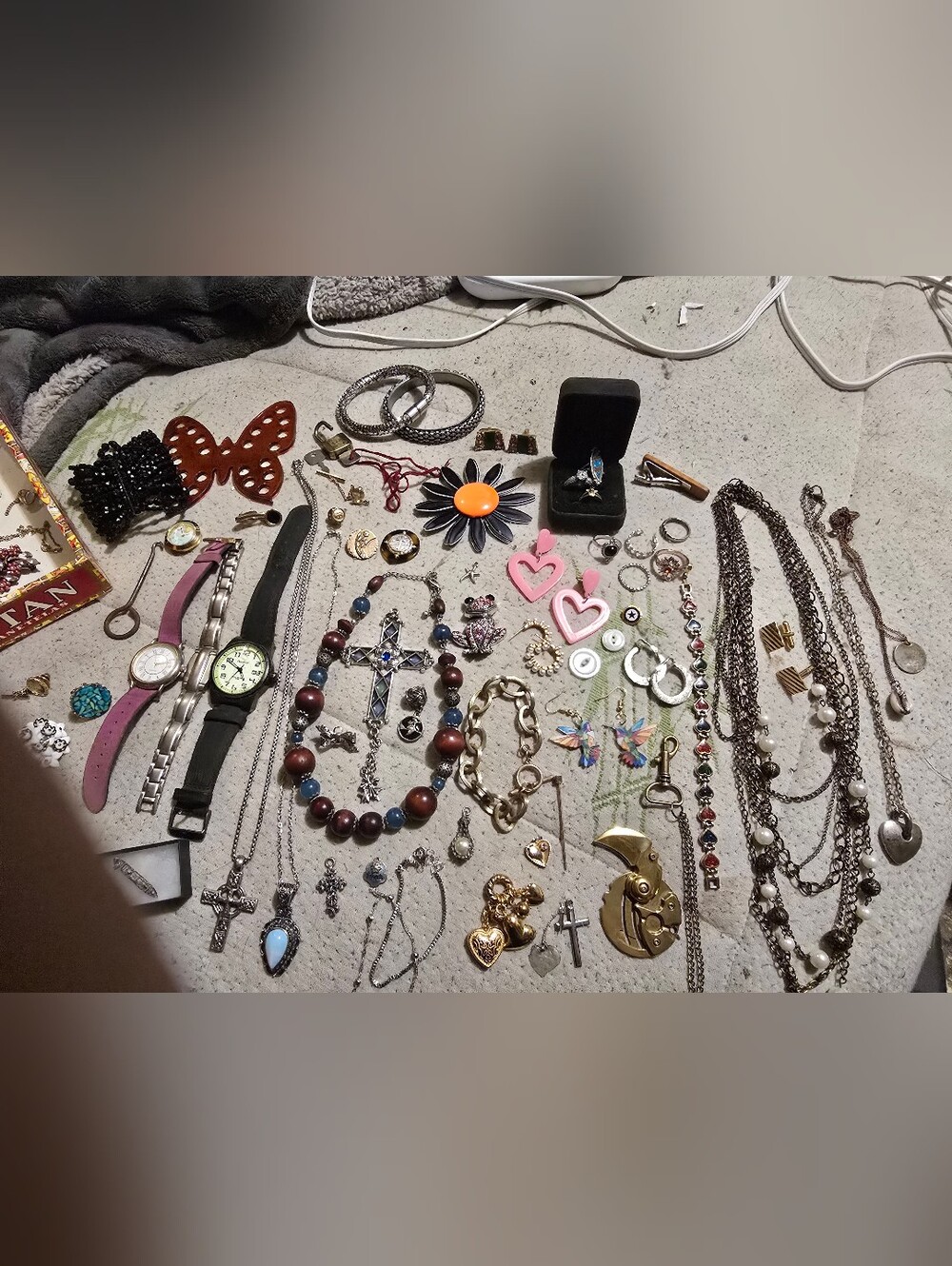 Huge Vintage To Now ESTATE JEWELRY LOT WITH CIGAR BOX